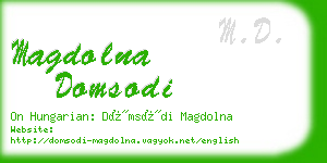 magdolna domsodi business card